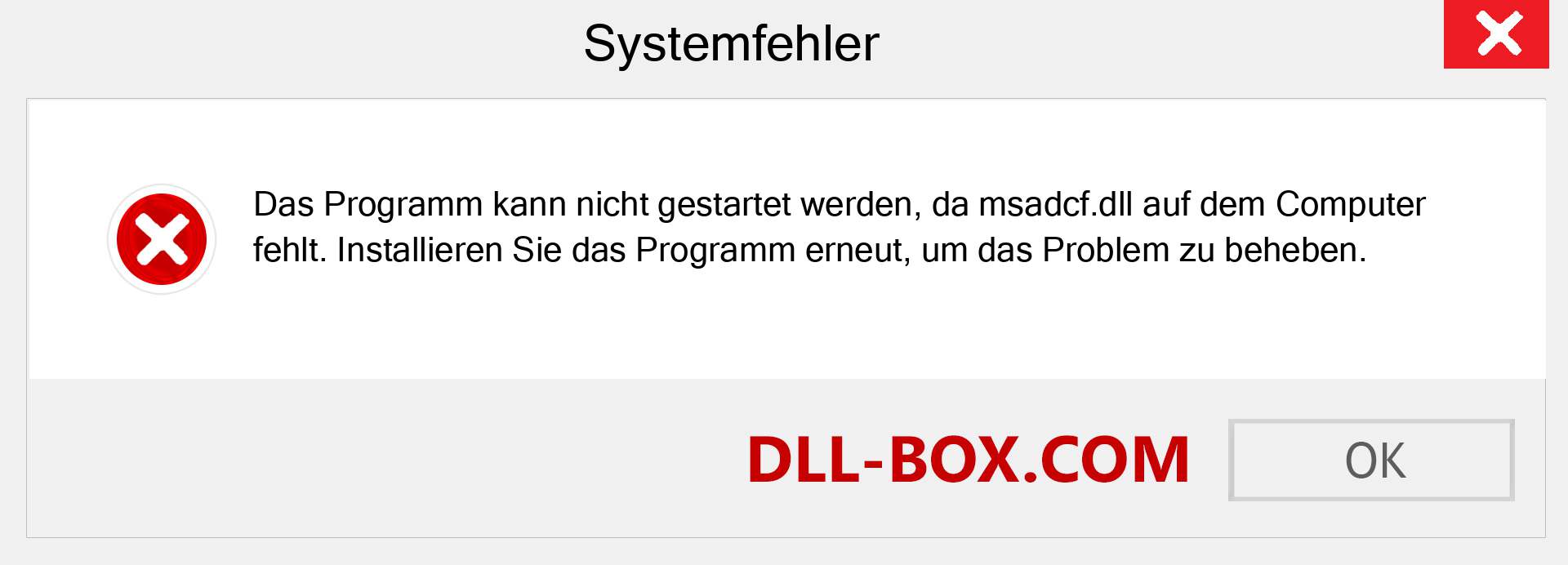 msadcf.dll-Datei fehlt?. Download für Windows 7, 8, 10 - Fix msadcf dll Missing Error unter Windows, Fotos, Bildern