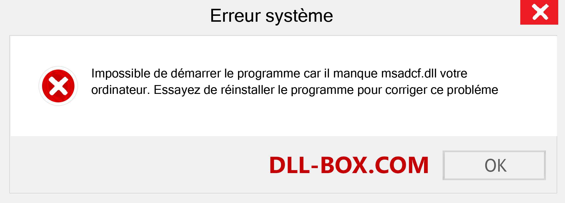 Le fichier msadcf.dll est manquant ?. Télécharger pour Windows 7, 8, 10 - Correction de l'erreur manquante msadcf dll sur Windows, photos, images